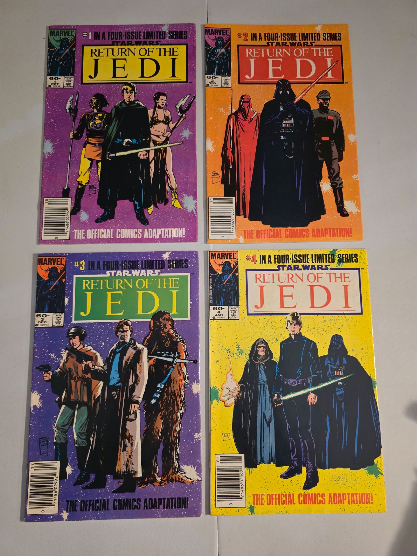 Star Wars Return of the Jedi #1-4 Complete Set (1983 Marvel) Full Run LOT comic books