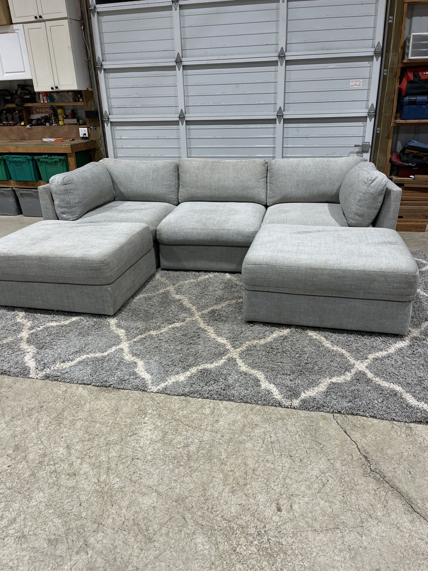 Pacific Industries Sectional Sofa with 2 big ottoman