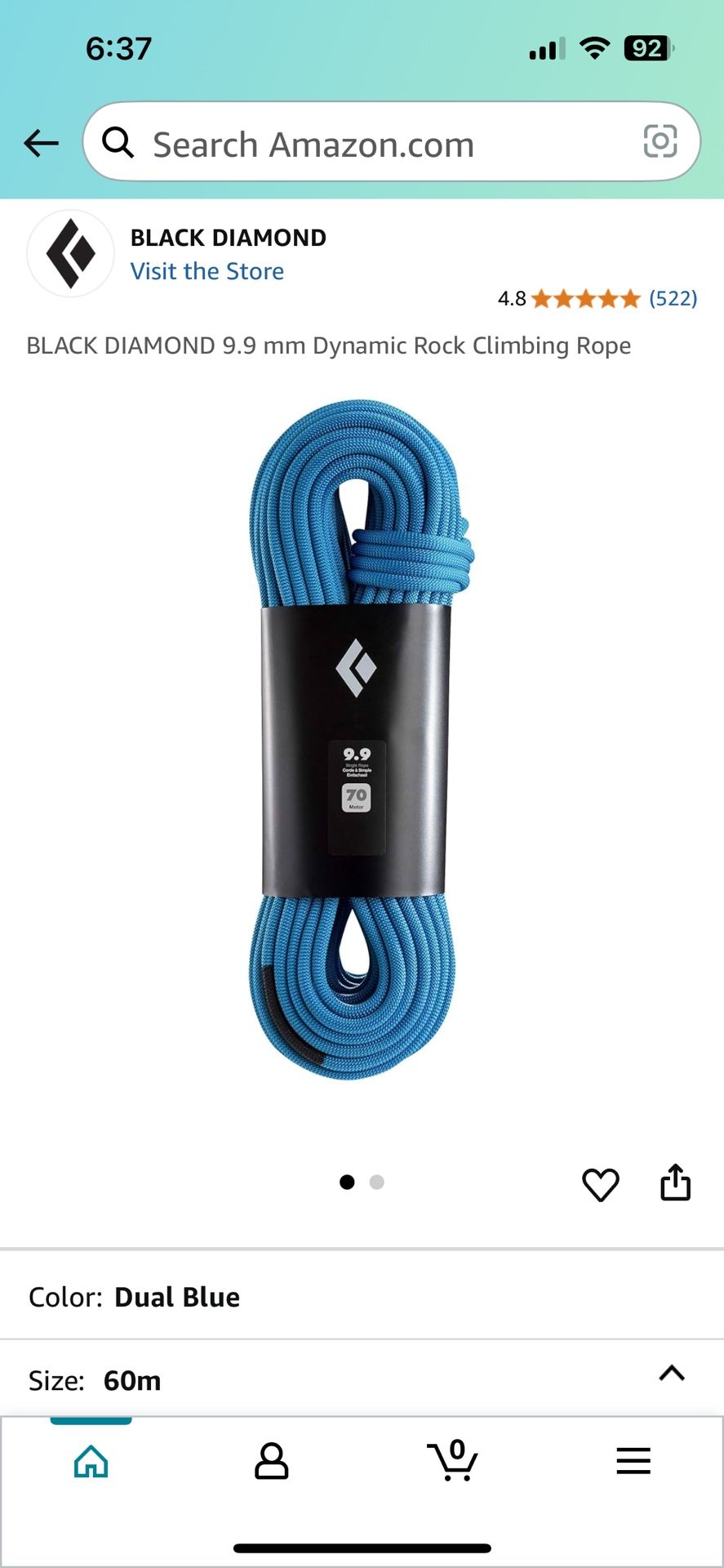 Climbing rope