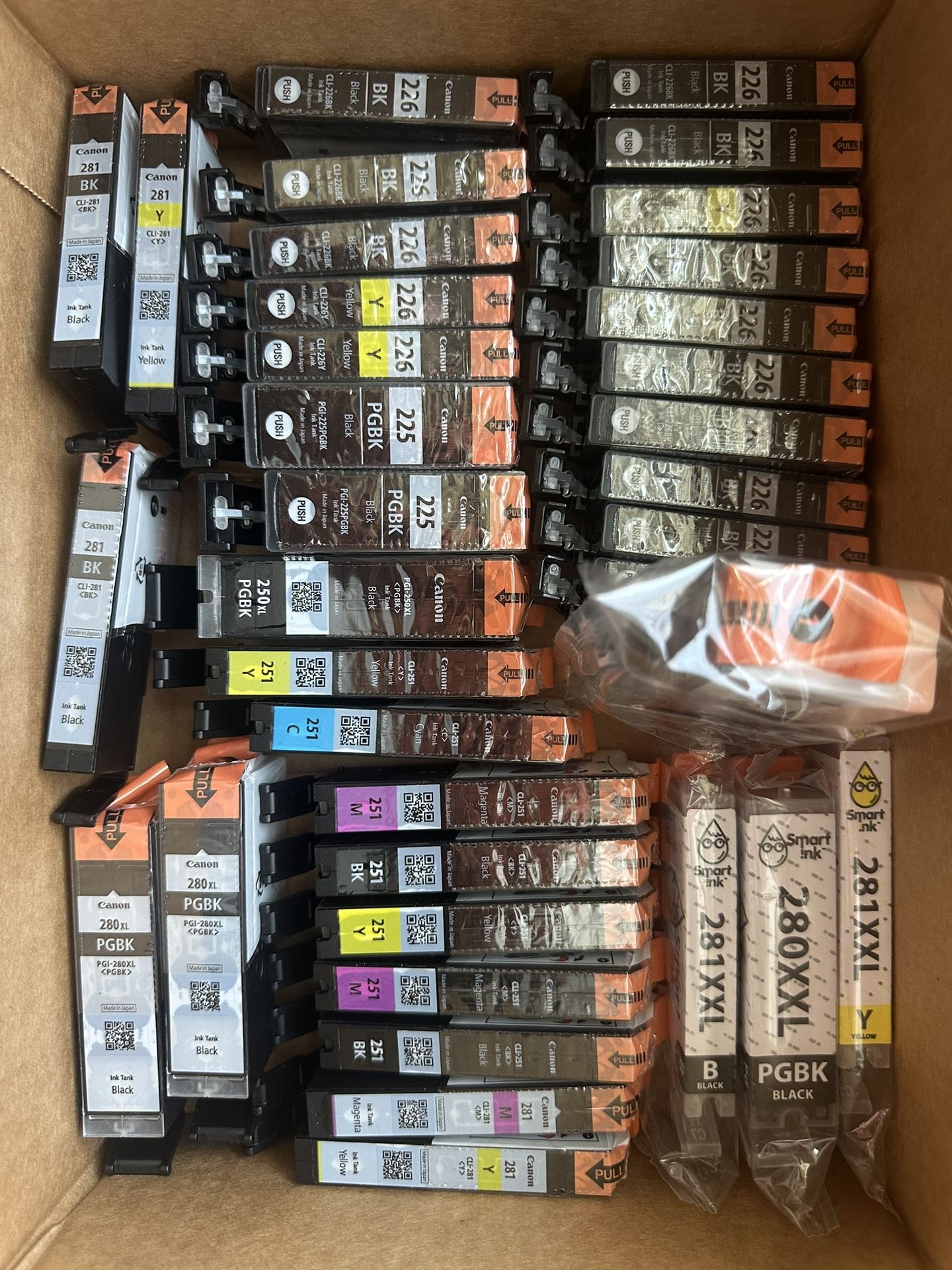 41 Genuine CANON INK CARTRIDGES for Printers, 250,251, 280,225, 226,280,281,