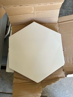 White hexagon tile, 4 whole boxes and 2 more tiles