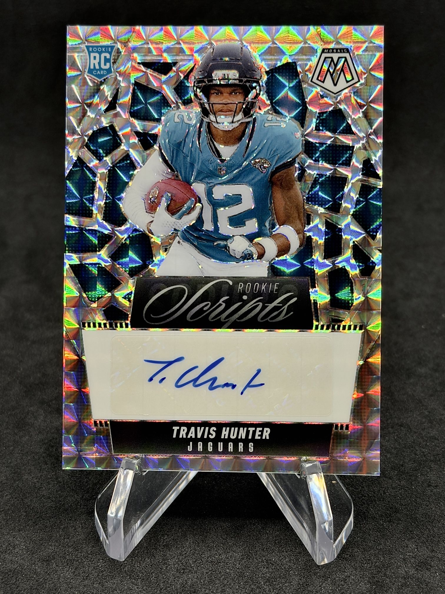 2025 Mosaic Travis Hunter Rookie Scripts Mosaic Prizm. Jaguars