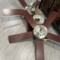 2 HUNTER 52” Ceiling Fans with Light Kit ~ Assembled Black (or Mahogany)