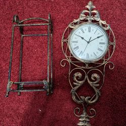 Clock And Hand Towel Holder 