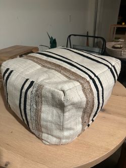 Woven Floor Pouf Ottoman