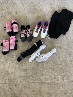 Girls Youth Soccer Gear Bundle – Cleats, Shin Guards, Socks & Shorts