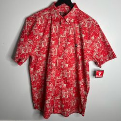 Venados De Mazatlan Tuba Button Down Shirt Mens XL Red El Siglo LMB Mexico NWT