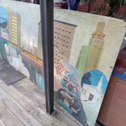 Old Painting Of Jackson Ms Downtown On Plywood