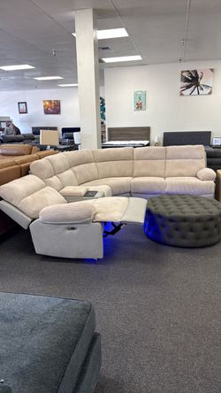 Power sectional with under lighting