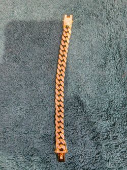 1 Gold color Iced Out Cuban Link Bracelet