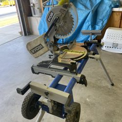 Ryobi  10” Miter Saw And Kobalt Stand With Wheels  Pick Up 