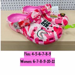 Bape x crocs, pink, new