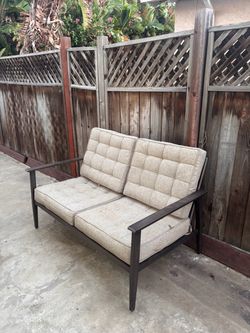 Outdoor Loveseat with Tufted Cushions