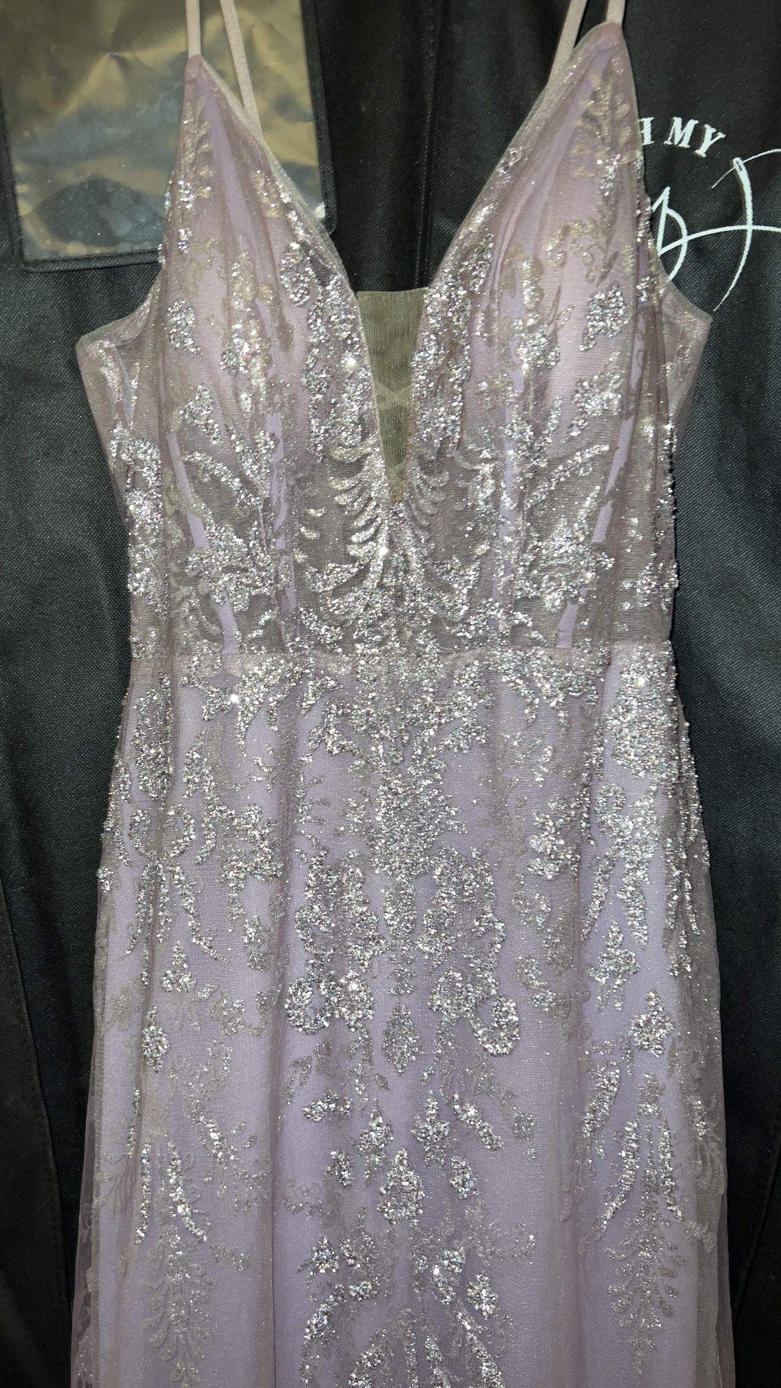 Lavender Embellished Prom Dress 