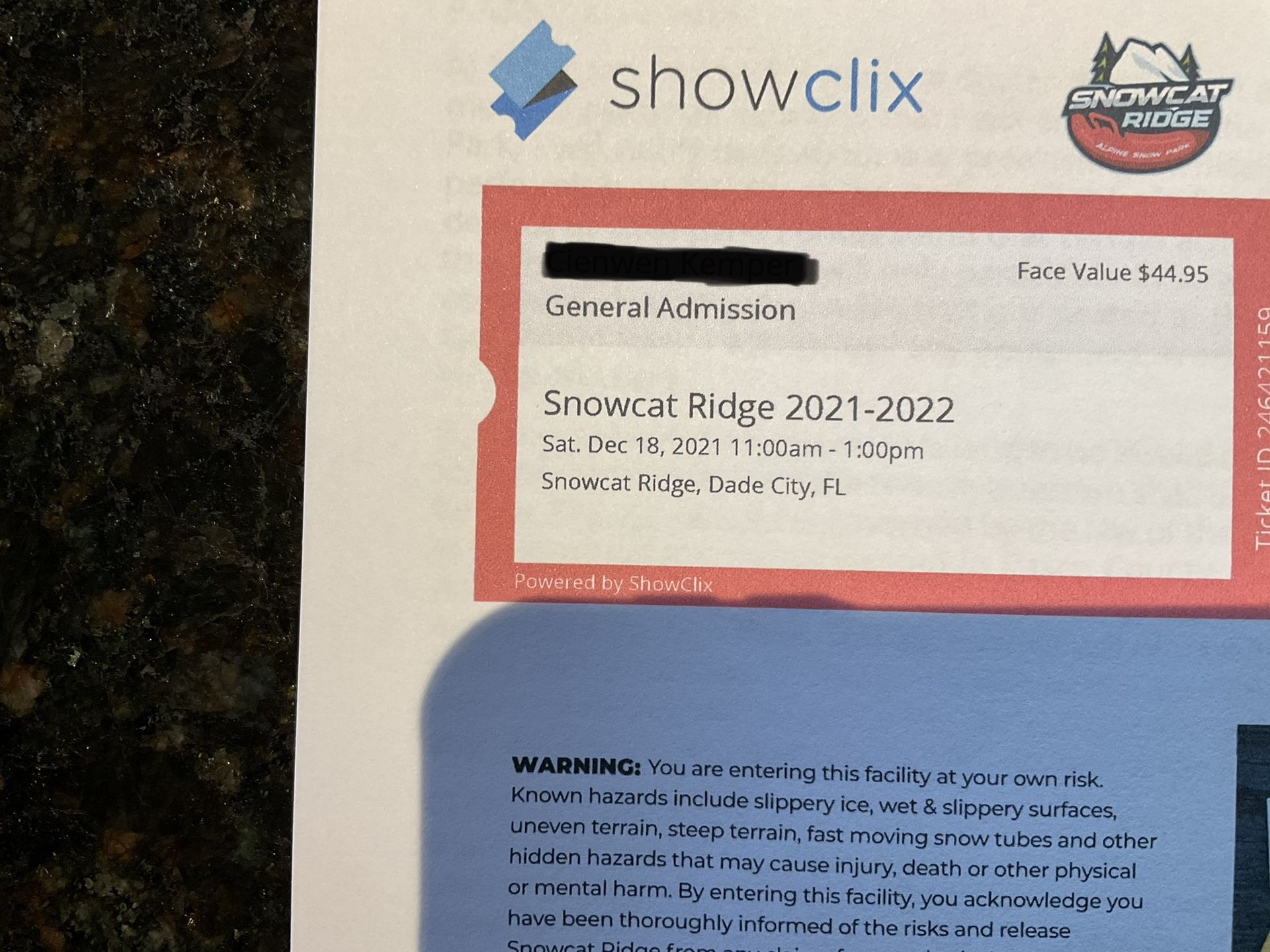 Snowcat Ridge Tickets