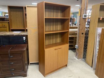 Vintage Danish Modern Teak Bookcase w/ Lower Cabinet