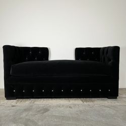 Bespoke Custom Black Tufted Chaise Bench