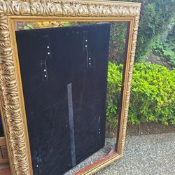 Ornate Wood Frame 31 x43  Wedding Decor Shabbychic Boho Carved