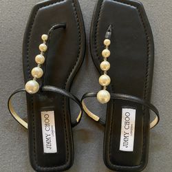 Jimmy Choo Beaded Flat Sandals Size 37.5 