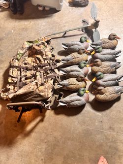 TIDEWE Hunting Backpack 5500cu with Frame and Rain Cover and 10 duck decoy