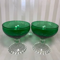 Vintage Anchor Hawking Bubble Foot Sherbert Cups.