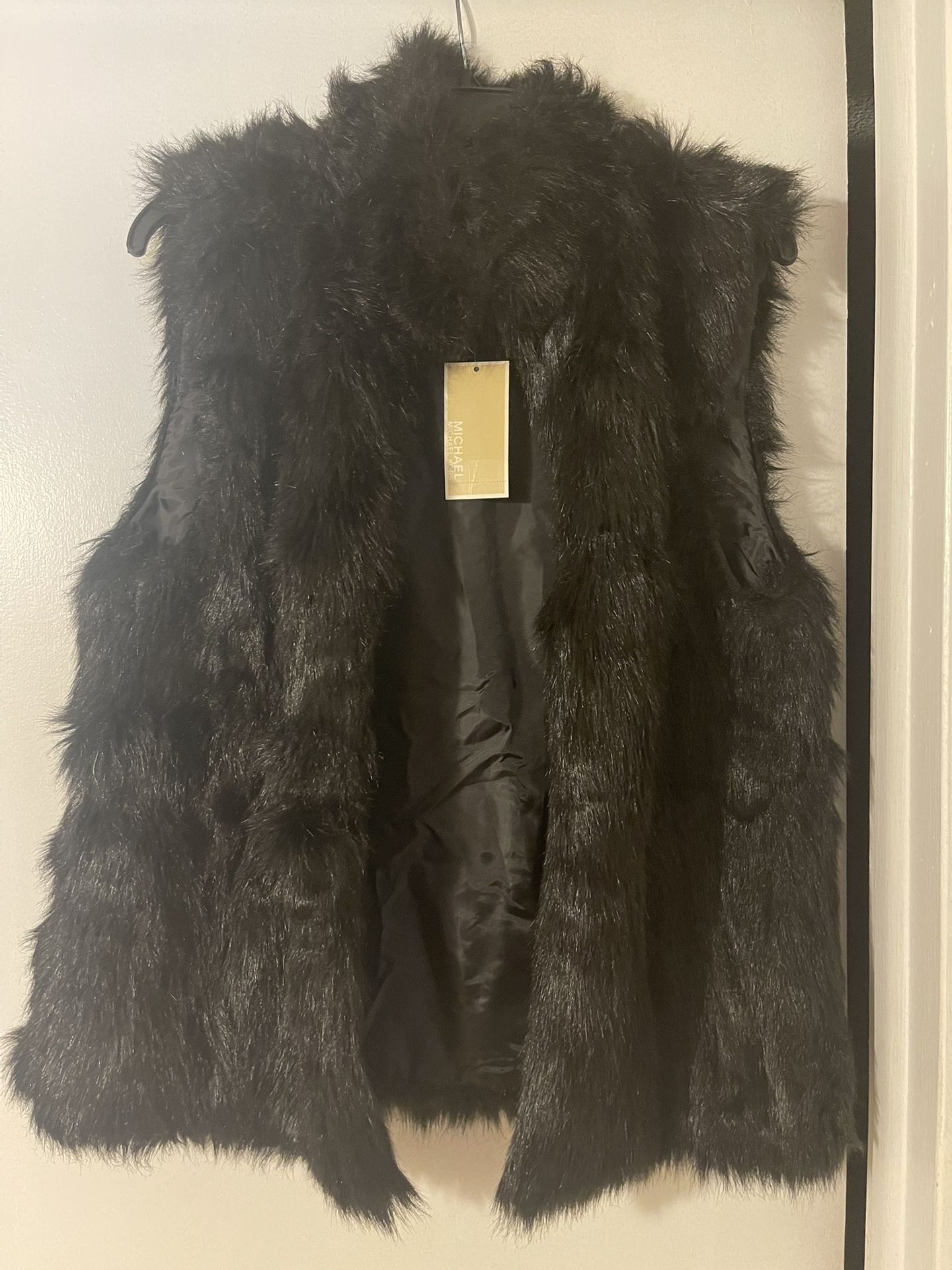 New Michael Kors Fur Vest Size L
