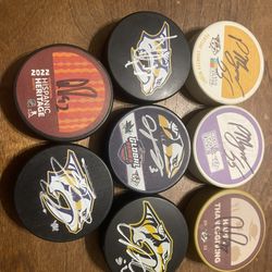Autographed Nashville Predators Pucks