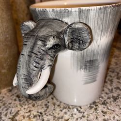 Pier 1 Imports - Elephant Coffee Cup Mug Trunk Handle
