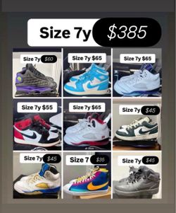 Jordan’s Nikes size 7y package deal $385