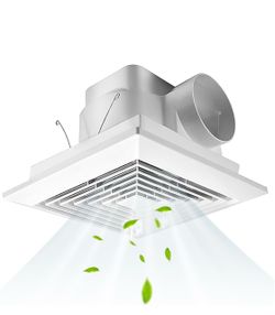 90 CFM Bathroom Exhaust Fan, 1.0 Sone, 4-Inch Duct, 8 X 8 Cutout