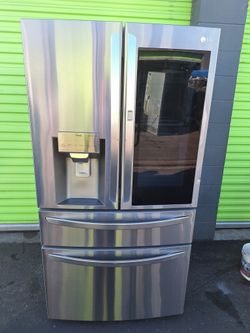 LG French Door Refrigerator, InstaView, Craft Ice, PrintProof Stainless, Bottom Freezer