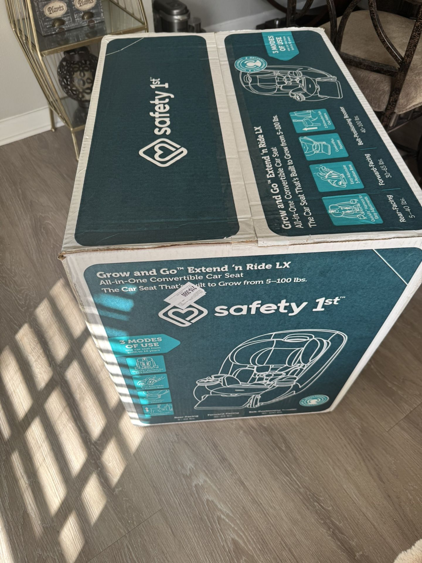 Safety 1st Grow and Go Extend n Ride LX All in One Convertible Infant & Toddler Car Seat, Black Pepper