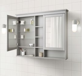 Mirror Cabinet 2 Door - Grey