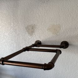 Wall Mounted Copper Metal Pipe Exercise Ball Holder, Yoga Ball, Basketball, Towel Holder
