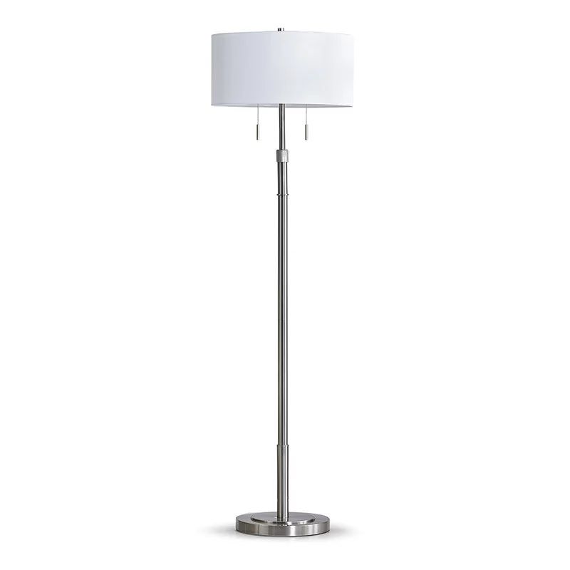 (ONE) Maramawit 67” Traditional Floor Lamp. 67'' H X 18'' W X 18'' D. Brushed Nickel. MSRP $254. Our Price $133 + Sales Tax