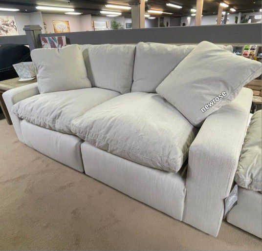✨️Same Day/ Next Day Delivery✨️Savesto Ivory Cloud 2 PC Modular Sectional Sofa / Loveseat