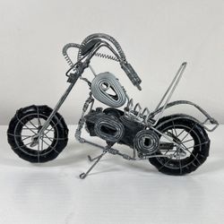 Vintage Handmade Wire Motorcycle Folk Art Sculpture 8" x 6"