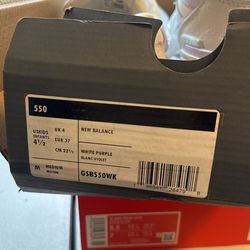 New Balance White Purple 550 Blanc Violet 4 1/2 Infant