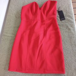 Forever 21 Sexy Red Strapless Mini Dress Sz Small NWT