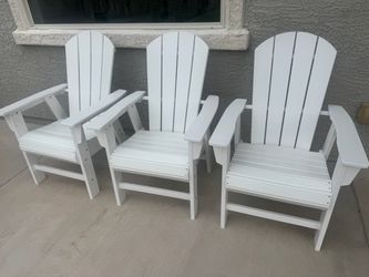 New White Adirondack Chairs Set of 3