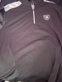 Raiders Black And Grey Half Zip Jacket