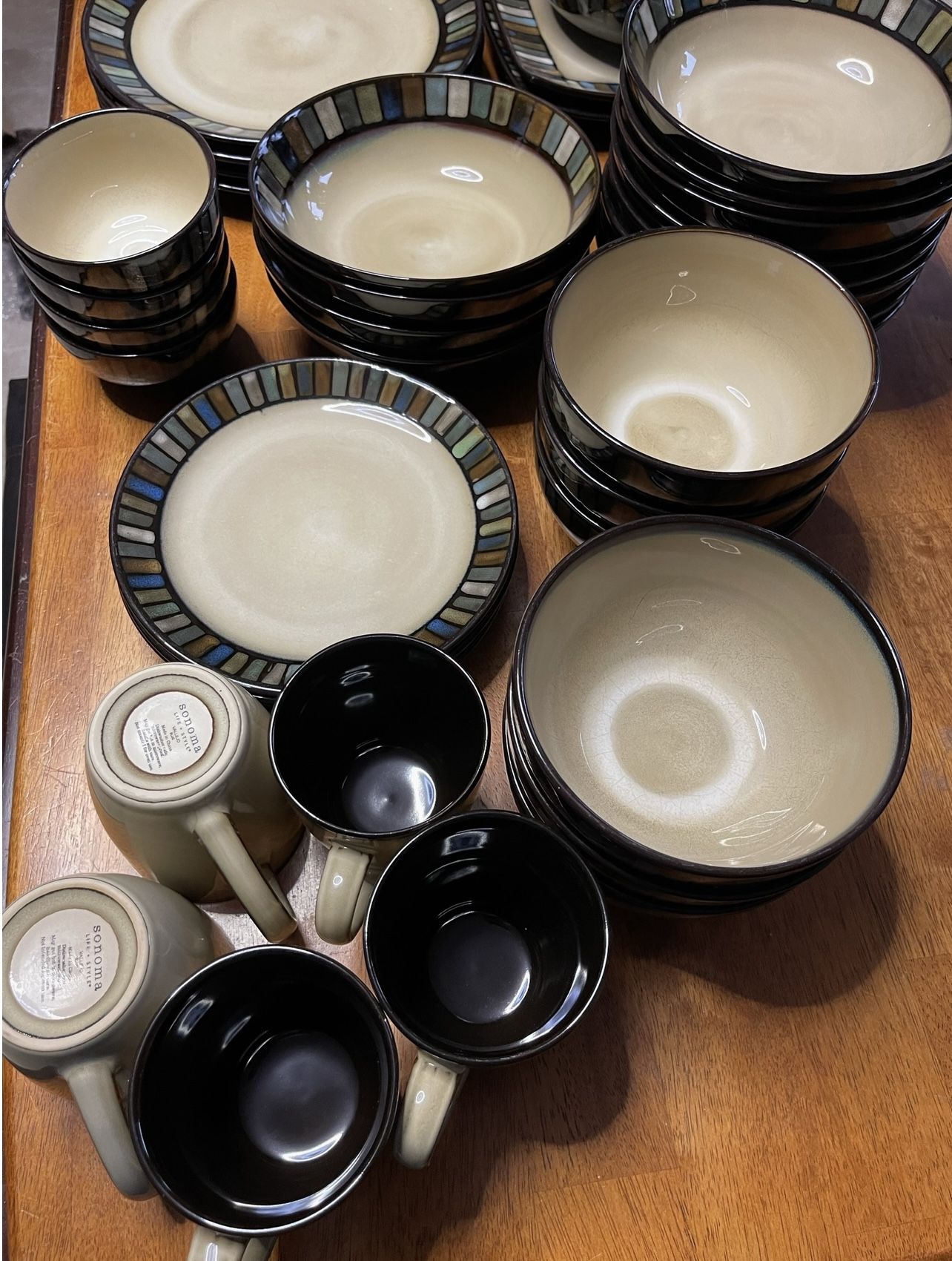 Sonoma Home Life & Style Vallejo Blue Pattern Dishes