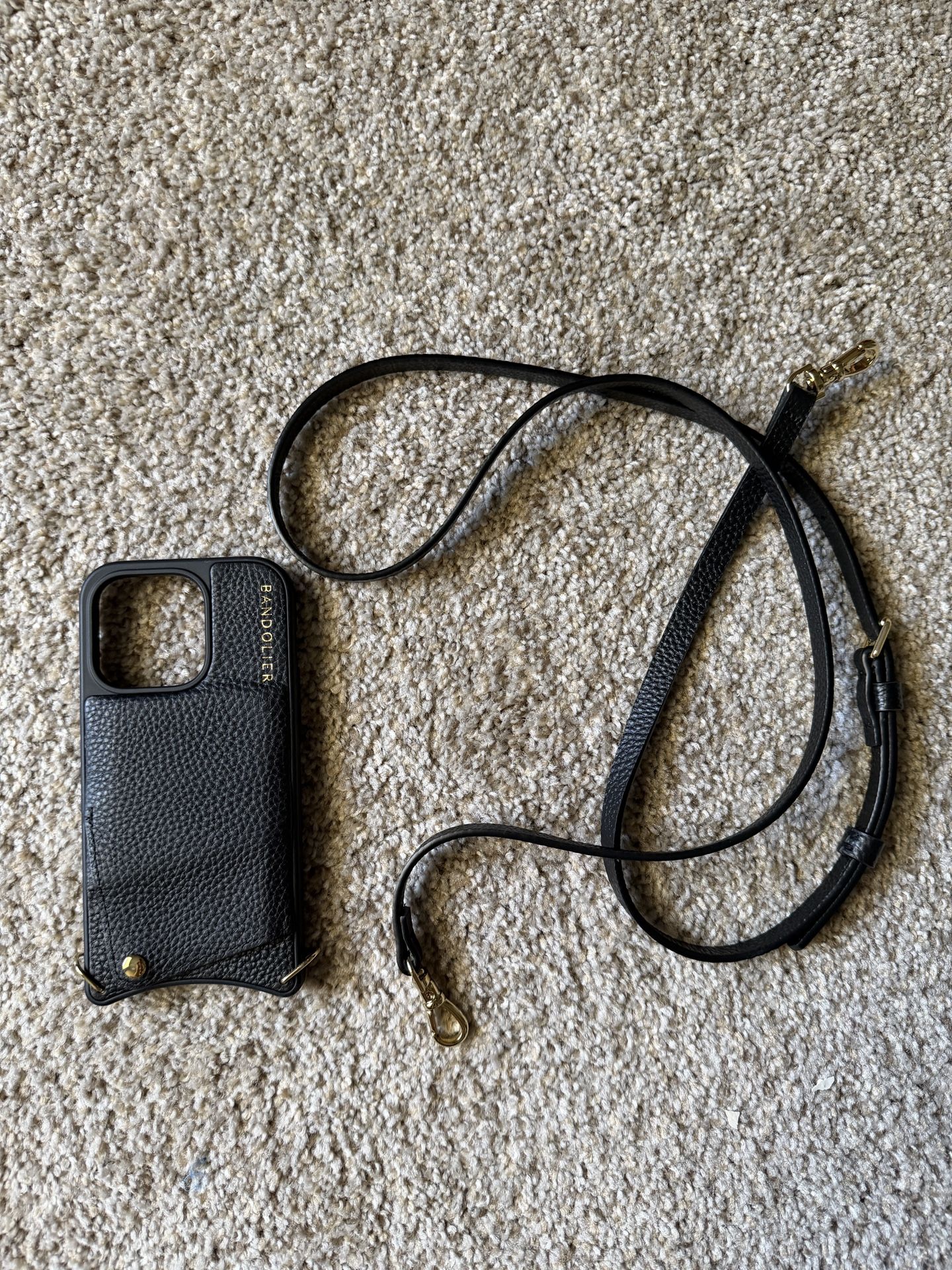 Bandolier Black Leather Phone case