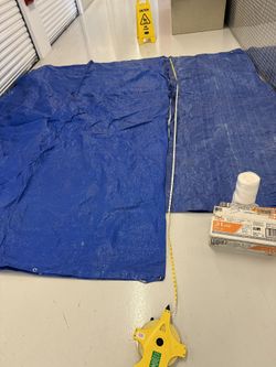 15’ X 30’  & 8’ X 10’ Blue Camping Car Tarps Plus Painter Plastic