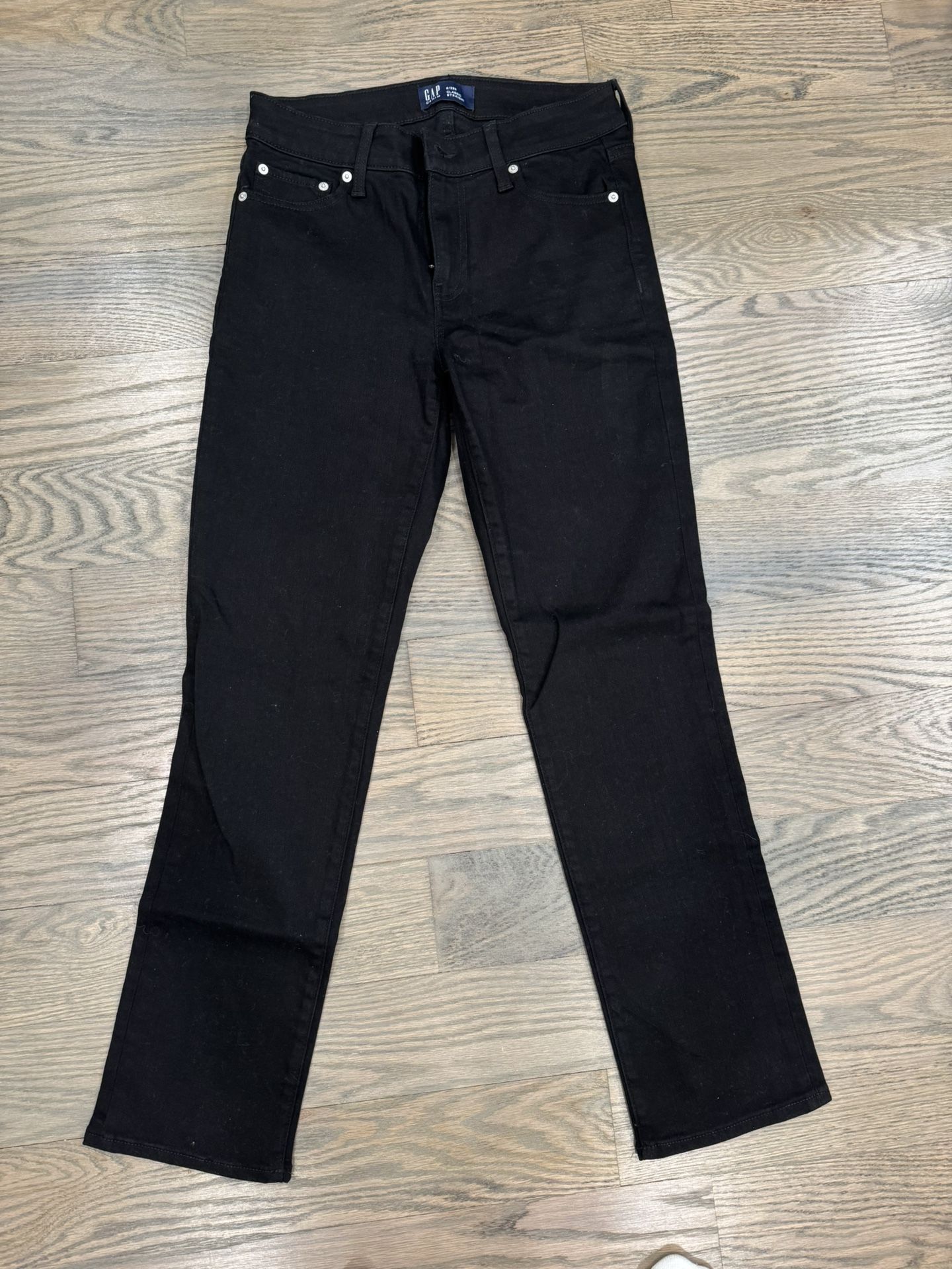 GAP DENIM Mid-Rise Classic Straight Black Jeans Women’s 6/28R ~ GREAT CONDITION