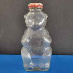 Vintage Snow Crest Clear Glass Coin Bank Bottle 