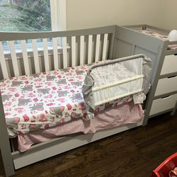 Crib With Changer & Cabinets. Graco Remi 4-in-1 Convertible Crib & Changer