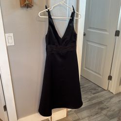 Black Satin Cocktail Dress-women’s Size 8