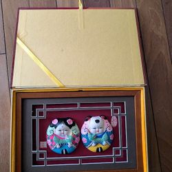 Wuxi Huishan Chinese clay figurines traditional marriage husband wife wedding newlywed gift