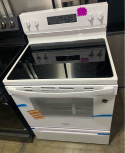 Whirlpool White Electric Range with Glass Cooktop Take it for Zero Down Ask for Details!